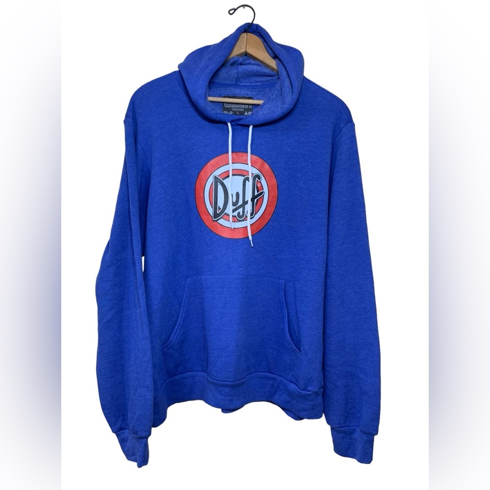 Homer Simpson Terminator Duff Beer Men’s Large Blue Hoodie Big Graphic